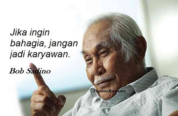 Quote oleh Bob Sadino, Pengusaha Sukses Indonesia, Orang Pertama Yang Mengenalkan Ayam pedaging di Indonesia dan Hydroponik (Sumber : CAPTIONKATA)