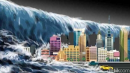 Ilustrasi Tsunami - (Foto: Edi Wahyono/detikcom)