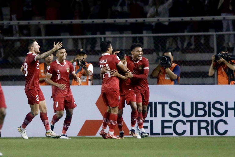 Selebrasi gol Timnas Indonesia. Sumber: AFF Official