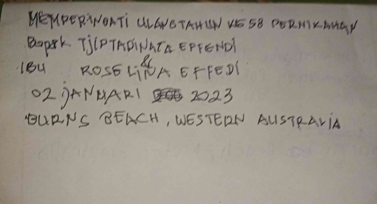 Kertas bertuliskan nama (dokumen pribadi)