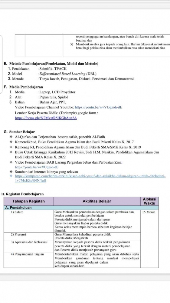 RPP Model Differentiated Based Learning (DBL) Halaman 1 - Kompasiana.com