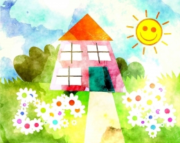 Ilustrasi rumah yang asri dengan berbagai tanaman membuat udara bersih dan segar (pixabay.com)