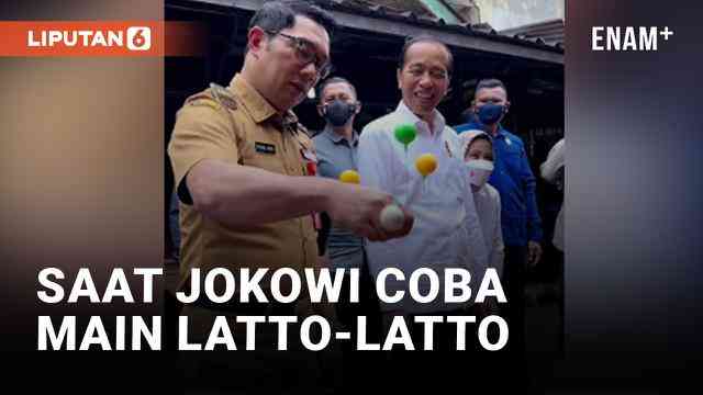 Ilustrasi Saat Presiden Jokowi bermain latto-latto (Liputan6.com)