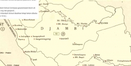 Gambar 2. Salah satu peta yang menunjukkan wilayah Residentie Djambi tahun 1914