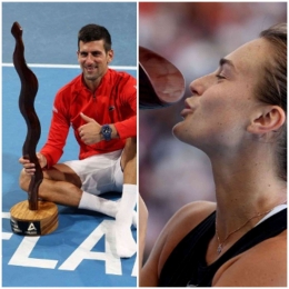 Novak Djokovic dan Aryna Sabalenka Raih Trophy Adelaide Internasional 1. Sumber foto : tennismajors.com