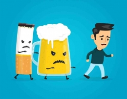 Ilustrasi Menghindari Rokok dan Alkohol (Foto: www.fun-japan.jp)