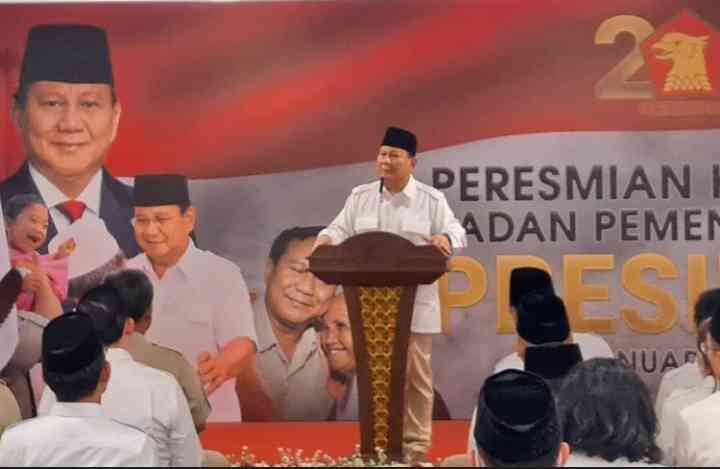 Prabowo Subianto Saat Peresmian kantor Badan Pemenangan Presiden Gerindra, Sumber Foto: Kompas.com