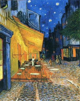 Salah satu karya lukis Vincent van Gogh, Cafe Terrace at Night (pinterest.com/wikiart.org)