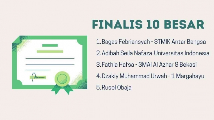 Mahasiswa STMIK Antar Bangsa, Bagas Febriansyah raih posisi pertama di ajang Sharia Economic Challenge 2023 (Istimewa/Dok STMIK Antar Bangsa))