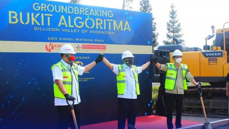 Groundbreaking Bukit Algoritma. Foto : cnbcindonesia.com