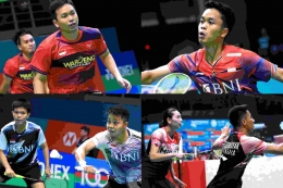 Indonesia berpeluang raih gelar juara di nomor tunggal putra, ganda putra-putri-campuran (Foto Diolah dari Facebook.com/Badminton Indonesia) 