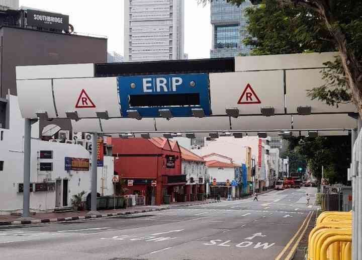 Kawasan ERP di South Bridge Road, Singapura (Foto: Vunny Wijaya, 21 Oktober 2022, pukul 06.37 SGT)