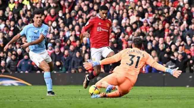 Manchester United Vs Manchester City 2-1. Foto: Oli SCARFF/AFP.