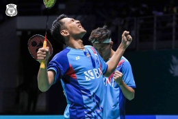 Fajar Alfian/Rian Ardianto meraih gelar Malaysia Open 2023 usai mengalahkan Liang Wei Keng/Wang Chang. | Foto: Dok. PBSI