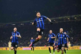 Inter Vs Verona 1-0, Gol kilat Lautaro Martinez bawa Nerazzurri menang. Foto: Inter via Getty Images/Mattia Ozbot - Inter.