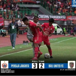 Pertandingan antara Persija Jakarta vs Bali United yang digelar di Stadion Patriot Chandrabhga, Bekasi (15/1/2023) pukul 15.30 WIB ( Ig : @pengamatsepakbola)