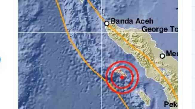 Gambar: Peta Gografis, letak Lokasi Gempa Aceh.