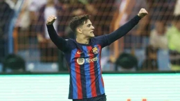 Pablo Gavi merayakan gol/Sporting news