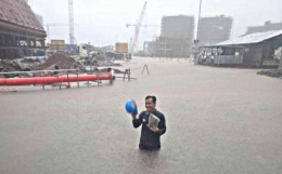 Kondisi banjir di PLTU Suralaya Unit 9-10, Selasa 17 Januari 2023 (foto Santi)