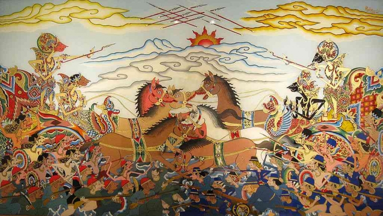 Ilustrasi perang Bharatayudha (kompas.com)