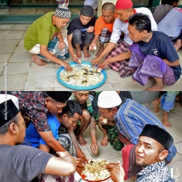 Talaman, Tradisi Makan Bersama ala Pesantren di Lapas Kelas I Malang | dok.humas
