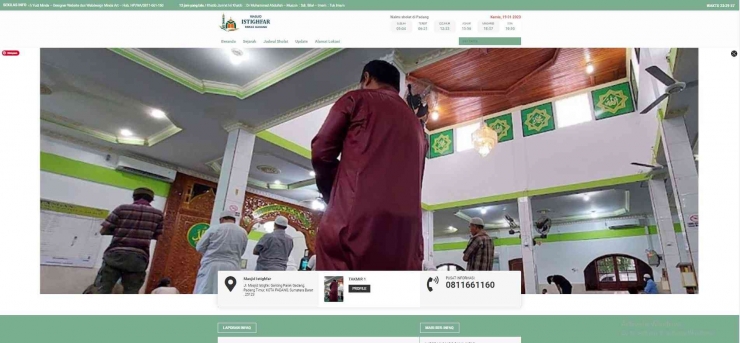 Tangkapan Layar Tampilah Homepage MasjidIstighfar.my.id