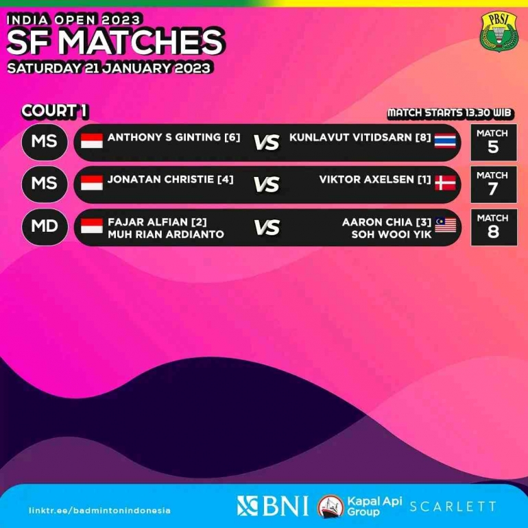 Jadwal Indonesia Hari Ini (Foto Facebook.com/Badminton Indonesia)