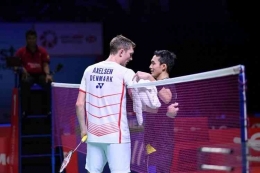 Axelsen dan Jojo saat bertemu di semifinal Indonesia Open 2021. Keduanya kembali bertemu di semifinal India Open 2023: dok PBSI via Kompas.com