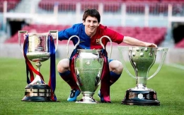 Messi dan trofinya (sumber: BeinSport)