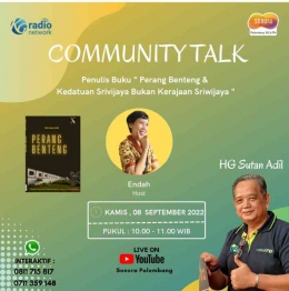 Talkshow Sejarah Perang Benteng di Radio Sonora Palembang/ Dok. Sutanadil Institute