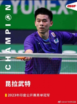 Kunlavut Juara, Fans China bahagia (Foto Weibo.com/@BWF) 