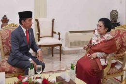 Ketua Umum PDIP Megawati Soekarnoputri bersama Presiden Joko Widodo. (Sumber foto: Kompas.com)