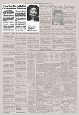 Berita kematian Teresa Teng di harian New York Times. Sumber: The New York Times Archives/www.nytimes.com