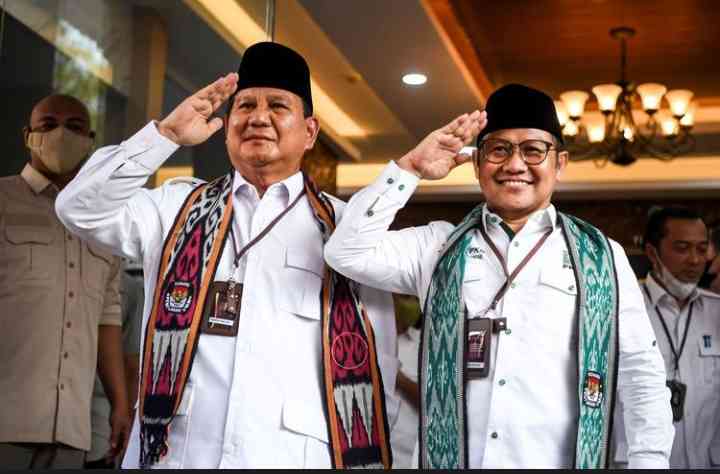 Prabowo Subianto dan Muhaimin Iskandar, Sumber Foto Kompas.com