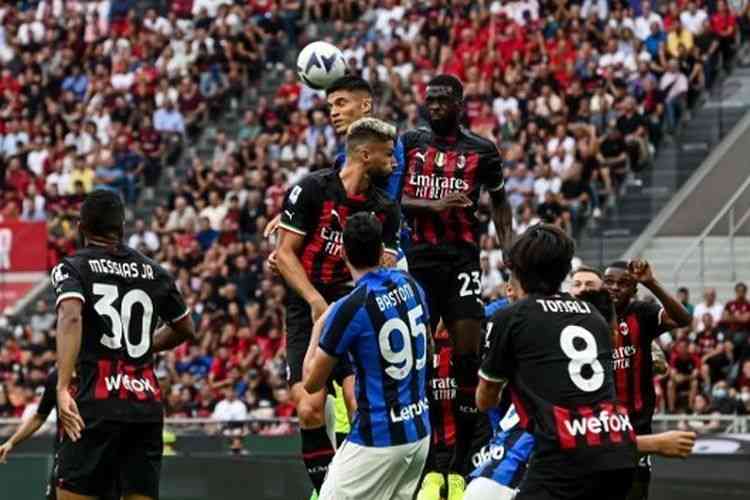Inter Milan vs AC Milang di final Supercoppa Italia. Foto: AFP/Piero Cruciatti via Kompas.com