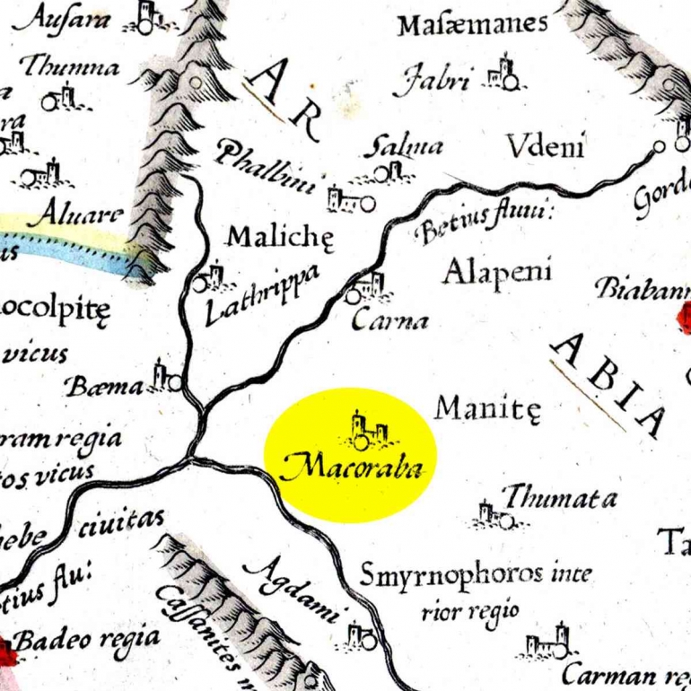 Nama Macoraba dalam peta Ptolemy (dokpri)