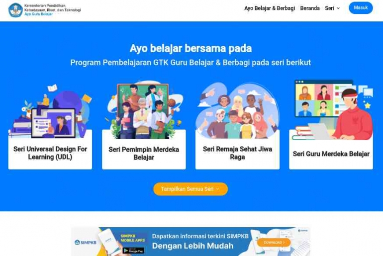 Pelatihan mandiri di SIMPKB yang bisa diikuti seluruh guru walaupun Bukan Guru Penggerak (tangkapan layar Akbar Pitopang)