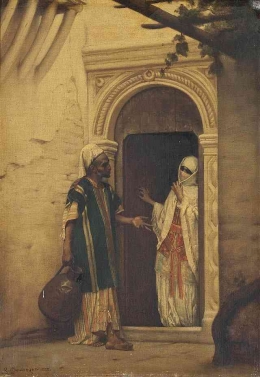 A Water Carrier at the Harem Entrance, 1883 (Gustave Boulanger). Sumber: Wikimedia Commons 
