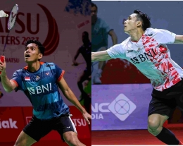 Semoga Indonesia Meraih Gelar Juara Tunggal Putra Indonesia Masters 2023 (Foto Facebook.com/Victor dan Facebook.com/Badminton Indonesia) 