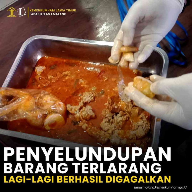 Lagi-lagi Gagal! Penyelundupan Barang terlarang ke Lapas Kelas I Malang | dok.humas