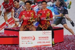 Fajar Alfian dan Muhammad Rian Ardianto juara Indonesia Masters 2022/ foto: PBSI 