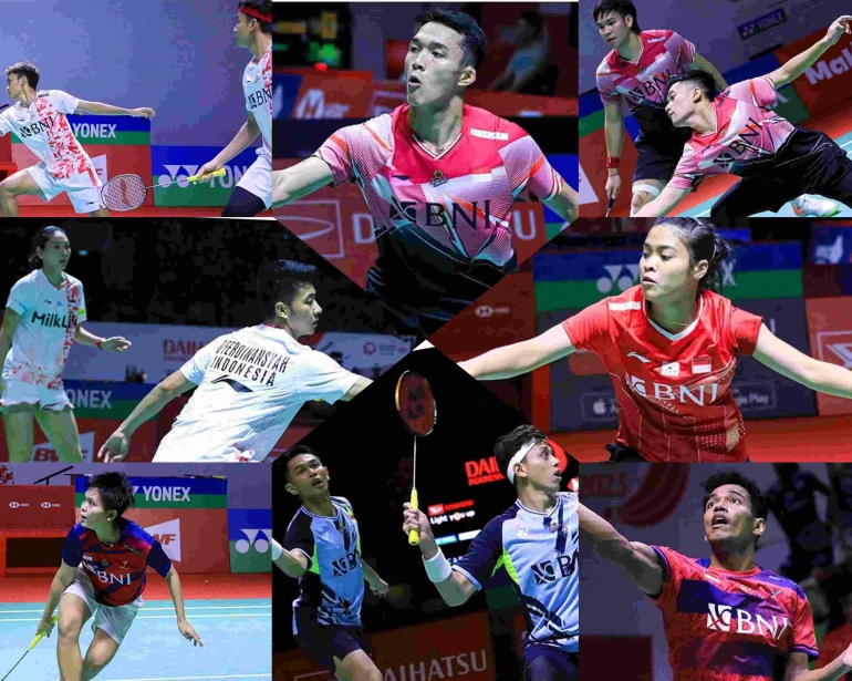 Hanya 3 pemain/wakil Indonesia yang bertahan di Indonesia Masters 2023 (Foto Diolah dari Facebook.com/Badminton Indonesia) 