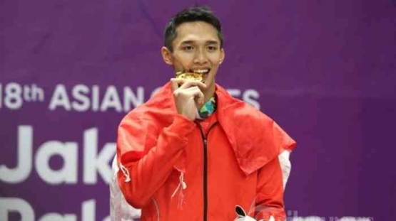 Jonatan Christie juara Asian Games 2018/ foto: Tribunnews.com