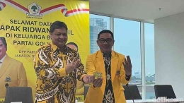 Ridwan Kamil dan Airlangga Hartarto|dok. detik.com/Silvia Ng
