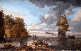Dutch Men of War in the West Indie (1684,Bonaventura Peeters). Sumber: Wikimedia Commons