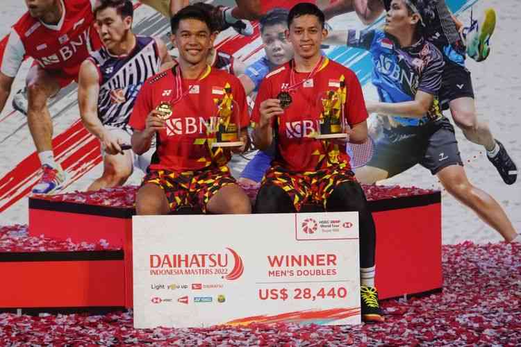 Fajar/Rian Juara Indonesia Masters 2022 (Foto PBSI via kompas.com) 