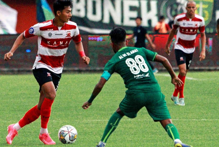 Madura United vs Persebaya Surabaya 0-2. Foto: Twitter @MaduraUnitedFC