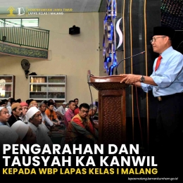 Kepala Kanwil Kemenkumham Jatim Silaturrahim dengan WBP Lapas Kelas I Malang  | dok. humas