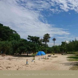 Camping ground di dekat pantai menjadi pilihan kaum muda pecinta alam | Foto : Google Maps Widodo Xpdc by pesisir.net