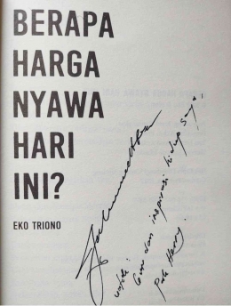 Tulisan tangan Eko Triono/Foto: Hermard